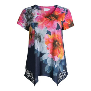 T-shirts d'été pour femmes sublimés OEM, en tissu polyester respirant, design personnalisé avec logo, t-shirts à marque privée en vente - Product Image 5