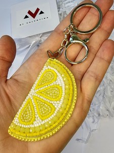 Beaded Floral Citrus Shoulder Bag Handmade Women Designer Fashion Handbag Trendy Luxury Summer Zipper Closure Eco-Friendly - Product Image 5
