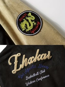 Customized Premium Quality 100% Cotton Men's Black Varsity <b>Jacket</b> With Embroidered Patches And Contrast Sleeves Regular Fit OEM - Product Image 4