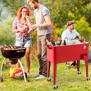 Carrello Frigo Portatile Rosso da Esterno per Campeggio - 1 Pezzo - Product Image 6