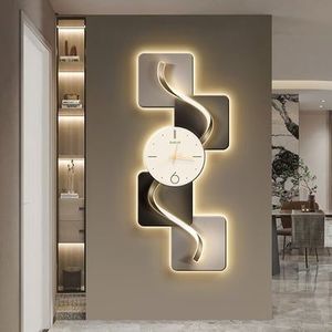 Grande 39.4 \ "moderno silenzioso astratta decorazione geometrica orologio da parete per soggiorno illuminazione arte - Product Image 2