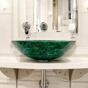 Lavabo Moderno de Mármol Esmeralda Natural con Desagüe para Proyectos de Baños de Lujo y Aplicaciones en Almacenes - Product Image 3