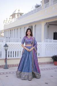 Conjunto de Lehenga Choli Dupatta de la India, el más vendido, para novias, bodas, fiestas, atuendo étnico, Lehenga Choli a precio de mayoreo - Product Image 3