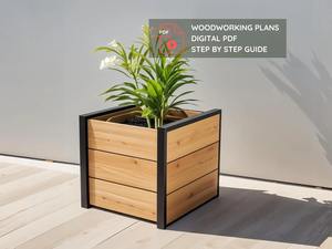 Jardinière en bois massif de qualité supérieure, pour l'intérieur et l'extérieur, pot de fleurs décoratif pour jardin, conteneur rustique pour la maison et la terrasse - Product Image 5