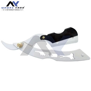 Rasoir de barbier professionnel en acier blanc de qualité supérieure avec système de verrouillage à bascule, étui noir, personnalisation du nom de marque, rasage en douceur, pour salons de coiffure, marquage en gros - Product Image 1