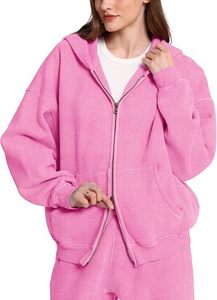 Sudadera con Capucha Oversize para Mujer, Hombros Caídos, Color Liso, Forro Polar 100% Algodón Ecológico Transpirable, Bordada, Tallas Grandes - Product Image 3