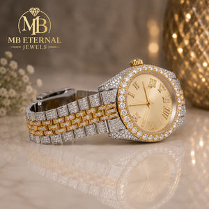 Montre de luxe MB ETERNAL avec diamants, unisexe, boîtier en alliage 41 mm, mouvement Citizen analogique, cadran à chiffres romains, résistance à l'eau 10 bars - Product Image 2
