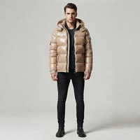 Nouvelle arrivée 2027, veste matelassée de luxe brillante pour homme, imperméable, à capuche, en duvet, veste d'hiver chaude, rembourrée, OEM ODM Factory