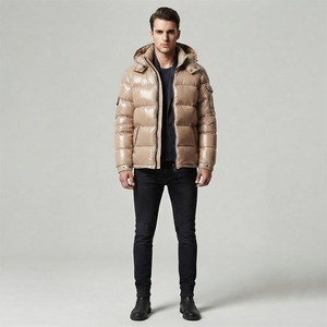 Nouvelle arrivée 2027, veste matelassée de luxe brillante pour homme, imperméable, à capuche, en duvet, veste d'hiver chaude, rembourrée, OEM ODM Factory - Product Image 3
