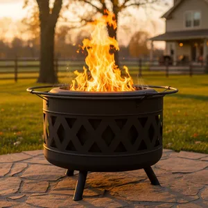 High End Luxury Stainless Steel <b>Fire</b> <b>Pit</b> <b>BBQ</b> for Backyard Outdoor Use <b>with</b> Wood Burning Heating - Product Image 5
