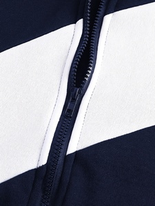 <b>Mens</b> Navy Blue & White Solid Fleece Zip up <b>Hoodie</b> Regular Fit Knitted Front Zipper Casual Winter Wear Quick Dry Breathable - Product Image 5