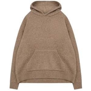 Sweat à capuche en tricot bouclé beige, coupe décontractée, doux et confortable, vêtement d'extérieur d'hiver avec poche kangourou et capuche à cordon de serrage pour hommes et femmes - Product Image 1