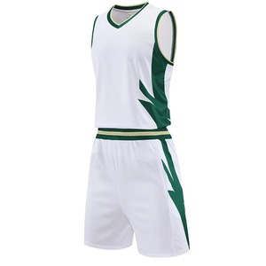 Ensemble d'uniformes de basketball personnalisés pour équipe – Kit maillot sans manches en polyester sublimé respirant à col en V, anti-humidité - Product Image 4