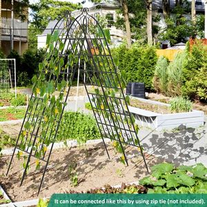 2/4 Pack 71x20 Inch Metal Garden Trellis for Climbing Plants Eco-Friendly <b>PVC</b>-Coated Wrought Iron <b>Fence</b> for Outdoor Houses - Product Image 4