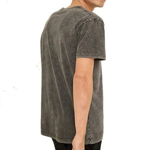 Top Trending Round Neck Acid <b>Wash</b> T Shirt For Sale Street Wear Regular Length Plain Dyed Men - Product Image 2