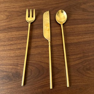 Cubiertos de latón de buena calidad y tamaño personalizado, cubiertos de latón para restaurantes y hoteles con mango simple. - Product Image 5