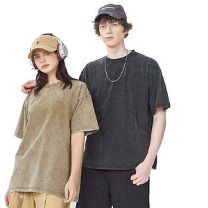 เสื้อยืดคอกว้างทรงโอเวอร์ไซส์ผ้าฝ้าย 100% 180gsm สีพื้น ระบายอากาศได้ดี ป้องกันรอยยับ พิมพ์โลโก้ตามสั่ง สำหรับผู้ชาย - Product Image 1