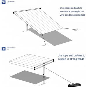Abri solaire portable à énergie éolienne personnalisé pour l'extérieur, tente de plage en nylon à ouverture rapide avec design côtier, parasol de protection solaire - Product Image 4