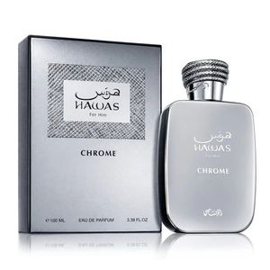 Perfume HAWAS CHROME 100ml de Rasasi Original Dubai, Eau de Parfum Árabe de Larga Duración para Hombre - Product Image 1