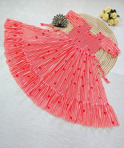 FANCY MUL CHANDERI PRINTED WORK ONE PIECE DRESS DAILY WEAR WHOLESALE PRICE ETHNIC GARMENT GAJARI Cotton Women's In-Stock - Product Image 3