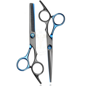 Ciseaux de coiffure professionnels de 6 pouces à lame droite en acier inoxydable et manche en bois de santal pour barbier - Product Image 2