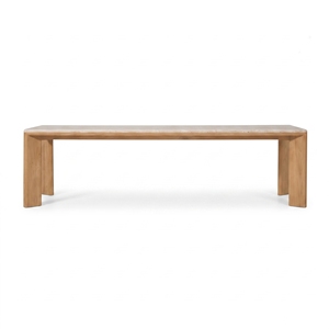 Table à manger moderne en teck massif et travertin pour projets hôteliers, fabricant de mobilier commercial de luxe pour restaurants et complexes hôteliers - Product Image 2