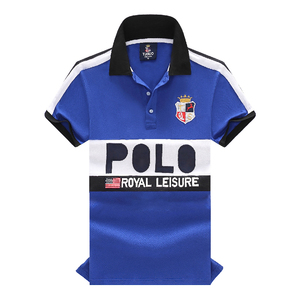 เสื้อโปโลแขนสั้นผู้ชาย Polo Royal Leisure สีดำ แดง ขาว พิมพ์ลายตัวอักษร สไตล์ลำลอง ผ้าถักโพลีเอสเตอร์ ระบายอากาศได้ดี โลโก้ด้านหน้า - Product Image 3