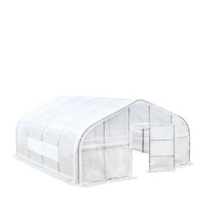 Serra a tunnel 20FT X 20FT con copertura in rete Leno Ripstop da 12 Mil, telaio freddo stabile, finestre a rotolo e tetto a punta TMG G Greenhouse - Product Image 5