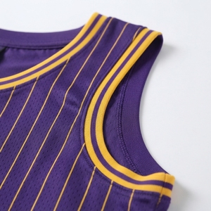 <b>Purple</b> Striped Basketball Jersey Unisex Sleeveless O-Neck Breathable Mesh <b>Tank</b> <b>Top</b> Adult All Seasons - Product Image 5