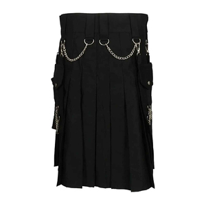 Kilts Modernos Híbridos para Hombre, Diseño de Rayas Cruzadas Tartan en Negro y Gris, Algodón, Superventas 2026 - Product Image 2