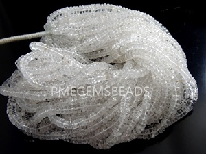 Nouveautés 100% cristal naturel Quartz lisse TyreCoinButtonWheel perles en vrac Eye Clean 16 pouces brin grossiste fournitures - Product Image 5