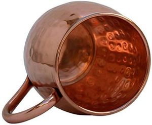 Mug Moscow Mule de qualité supérieure 550 ml en cuivre pur, design martelé, pour eau, vodka, vin, élégant récipient à boisson - Product Image 3