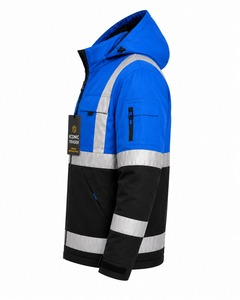 Pattern Stand Collar Safety Jacket High Visibility Men's Reflective Safety Jacket Custom Design <b>Road</b> Safety Canvas Letter - Product Image 3