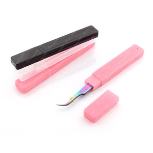 2022 pince à épiler d'extension de cils de logo de conception privée personnalisée beaux cils poignée imprimée en acier inoxydable vente chaude - Product Image 6