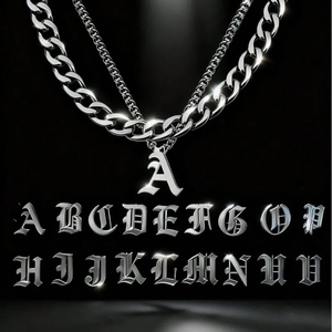 ชุดเครื่องประดับฮิปฮอป ลายหยดน้ำ ทำจากสแตนเลสสตีล ชุบทอง 18K สร้อยคอจี้เพื่อลุคเท่สไตล์คนเมือง - Product Image 1