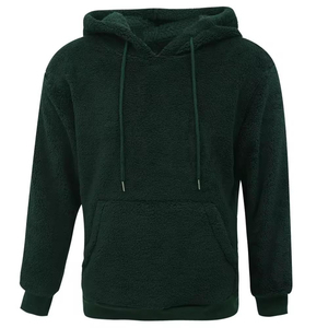 Sweat-shirt à capuche Sherpa surdimensionné pour homme, couleur unie, en polaire, pour l'hiver, décontracté, anti-boulochage, tricoté, 100% laine, imperméable - Product Image 2