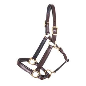 Wholesale Leather Horse Head Collar Halter Racing Tack Empty Channel Nose Sides Rose Gold <b>Hardware</b> Superior Comfort - Product Image 2