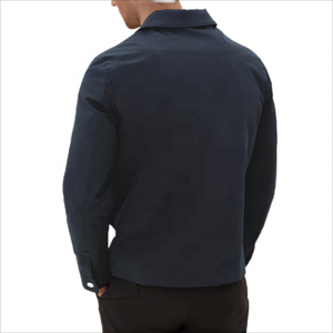 Veste pour homme en twill de haute qualité, design personnalisé, mode décontractée, logo brodé, manches longues, coupe moderne. - Product Image 2