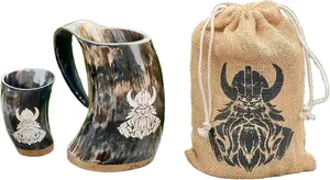 Jarra Decorativa con Forma de Cuerno Vikingo para Beber Cerveza, Jarra Rústica para Bar y Decoración del Hogar, Disponible al Mejor Precio - Product Image 2