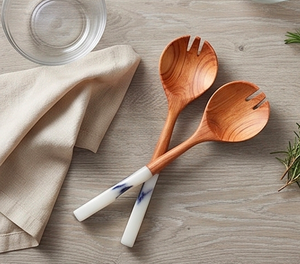 Ensemble de couverts en bois royal, 2 pièces, avec manche en résine, meilleurs couverts, parfaits pour la cuisine et la table à manger. - Product Image 3