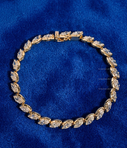 14K Yellow Solid Gold Platinum Plated Handmade Classic Style 20 Carat Lab Grown Diamond Tennis Bracelet Unisex Big Diamond <b>Party</b> - Product Image 6