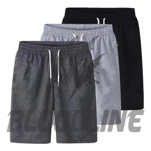 Shorts pour homme BLOODLINE gris foncé à motif camouflage, taille mi-haute élastique, style décontracté avec poches, matière PU respirante - Product Image 3