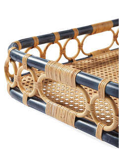 Elegante Bandeja Rectangular de Ratán con Tejido de Mimbre y Detalles Naturales, Cesta Resistente para Servir en Hostelería y Comedor - Product Image 3