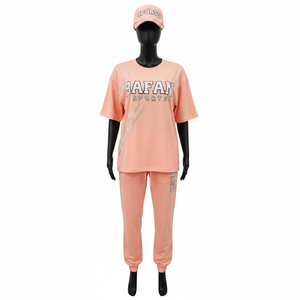 Ensemble de survêtement et t-shirt décontracté 2 pièces en coton 100 % pour femme, idéal pour le yoga, le fitness et le jogging – Collection été - Product Image 6