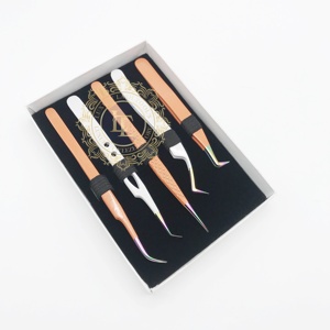Pinzas para pestañas de acero inoxidable con etiqueta privada de punto arcoíris, pinzas para pestañas con mango suave sostenible, recubrimiento en polvo blanco naranja - Product Image 3