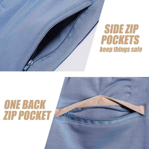 Shorts de sport décontractés pour hommes, respirants, en laine, pour l'été, la mode, l'entraînement, la gym, le loisir, avec poches zippées, 100% coton brodé - Product Image 4