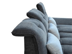 Luxury Solid Teak Wood Apartment Hospital Living Room Furniture Set Modern Dark Grey Fabric Square Sectional Convertible <b>Sleeper</b> - Product Image 5