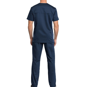 Ensemble de blouses médicales bleu marine à col en V pour hommes 2026, manches courtes, uniforme de travail hospitalier, pantalon inclus - Product Image 4