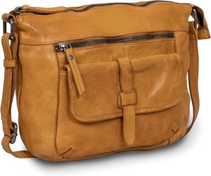 Bolso Bandolera de Cuero Genuino para Mujer, Estilo Clásico, Cierre de Cremallera, Color Bronceado, Uso Diario, Correa Única, Alta Demanda - Product Image 4
