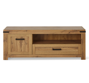 Moderno y Lujoso Soporte de TV Rústico de Madera Maciza con Cajón de Almacenamiento y Gabinete para Sala de Estar, Montaje en Suelo, 50-54 Pulgadas - Product Image 3